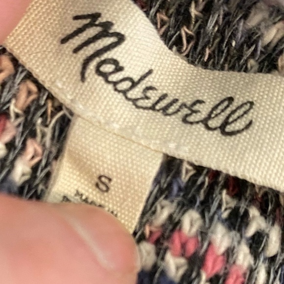 Madewell Women’s Black and Pastel Heathered Crop Knit Sweater Size Small - Picture 3 of 9